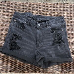American Eagle Outfitters Dark Distressed Jean Shorts